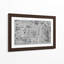 Mapa gris de Kyoto - Rosana Laiz Blursbyai | Cuadro decorativo de Canvas Lab