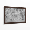 Mapa gris de Kyoto - Rosana Laiz Blursbyai | Cuadro decorativo de Canvas Lab