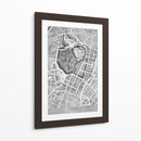 Mapa vintage gris de Tokyo - Rosana Laiz Blursbyai | Cuadro decorativo de Canvas Lab