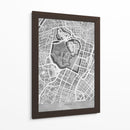 Mapa vintage gris de Tokyo - Rosana Laiz Blursbyai | Cuadro decorativo de Canvas Lab