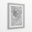 Mapa vintage gris de Tokyo - Rosana Laiz Blursbyai | Cuadro decorativo de Canvas Lab