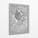 Mapa vintage gris de Tokyo - Rosana Laiz Blursbyai | Cuadro decorativo de Canvas Lab