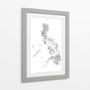 Mapa acuarela gris - the Philippines - Rosana Laiz Blursbyai | Cuadro decorativo de Canvas Lab