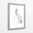 Mapa acuarela gris - the Philippines - Rosana Laiz Blursbyai | Cuadro decorativo de Canvas Lab