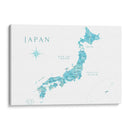 Mapa de Japón acuarela aguamarina - Rosana Laiz Blursbyai | Cuadro decorativo de Canvas Lab