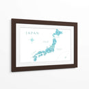 Mapa de Japón acuarela aguamarina - Rosana Laiz Blursbyai | Cuadro decorativo de Canvas Lab