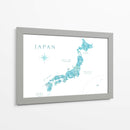 Mapa de Japón acuarela aguamarina - Rosana Laiz Blursbyai | Cuadro decorativo de Canvas Lab