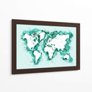 Mapa mundial de trazos verde azulado - Rosana Laiz Blursbyai | Cuadro decorativo de Canvas Lab