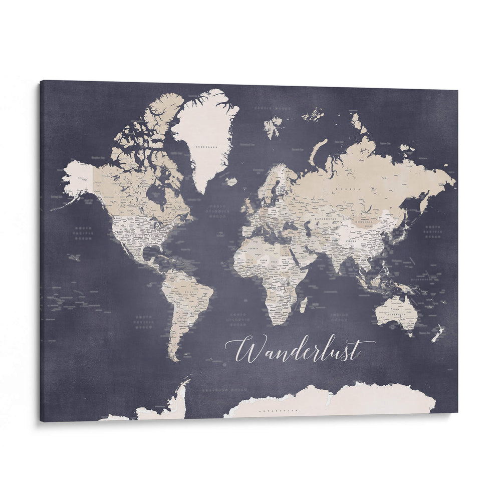 Mapa mundial de la pasión por los viajes Glyn - Rosana Laiz Blursbyai | Cuadro decorativo de Canvas Lab