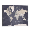 Mapa mundial de la pasión por los viajes Glyn - Rosana Laiz Blursbyai | Cuadro decorativo de Canvas Lab