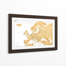 Mapa detallado dorado de Europa - Rosana Laiz Blursbyai | Cuadro decorativo de Canvas Lab