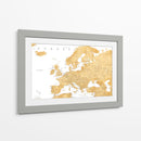 Mapa detallado dorado de Europa - Rosana Laiz Blursbyai | Cuadro decorativo de Canvas Lab