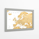 Mapa detallado dorado de Europa - Rosana Laiz Blursbyai | Cuadro decorativo de Canvas Lab