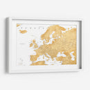 Mapa detallado dorado de Europa - Rosana Laiz Blursbyai | Cuadro decorativo de Canvas Lab