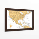 Mapa dorado de Estados Unidos y México - Rosana Laiz Blursbyai | Cuadro decorativo de Canvas Lab