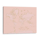 Mapa mundial inspirador en rosa y oro - Rosana Laiz Blursbyai | Cuadro decorativo de Canvas Lab