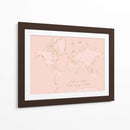 Mapa mundial inspirador en rosa y oro - Rosana Laiz Blursbyai | Cuadro decorativo de Canvas Lab
