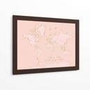 Mapa mundial inspirador en rosa y oro - Rosana Laiz Blursbyai | Cuadro decorativo de Canvas Lab