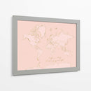 Mapa mundial inspirador en rosa y oro - Rosana Laiz Blursbyai | Cuadro decorativo de Canvas Lab