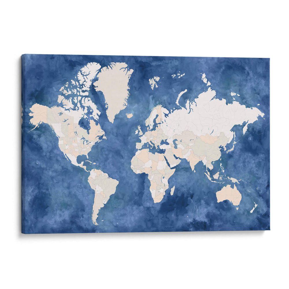 Mapa mundial Hudson - Rosana Laiz Blursbyai | Cuadro decorativo de Canvas Lab