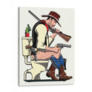 Vaquero en el inodoro - In The Washroom | Cuadro decorativo de Canvas Lab