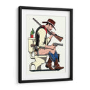 Vaquero en el inodoro - In The Washroom | Cuadro decorativo de Canvas Lab