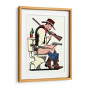 Vaquero en el inodoro - In The Washroom | Cuadro decorativo de Canvas Lab