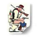 Vaquero en el inodoro - In The Washroom | Cuadro decorativo de Canvas Lab