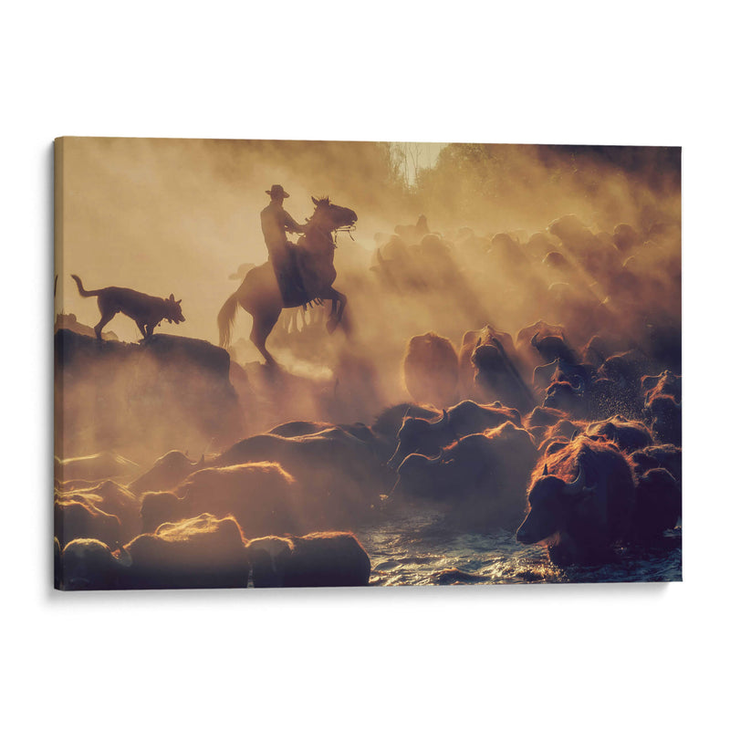 El pastor de búfalos - Meric Aktar | Cuadro decorativo de Canvas Lab