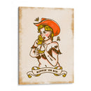 Sippin' On Sin - lindo arte de vaquera atrevida - The Whiskey Ginger | Cuadro decorativo de Canvas Lab