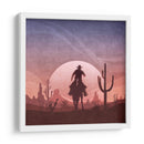 Atardecer de vaquero en el desierto - Emel Tunaboylu | Cuadro decorativo de Canvas Lab