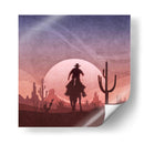Atardecer de vaquero en el desierto - Emel Tunaboylu | Cuadro decorativo de Canvas Lab