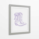Botas vaqueras moradas con lazo - Jolly and Dash | Cuadro decorativo de Canvas Lab