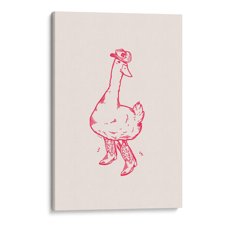 Pato con botas vaqueras en rosa - Tara Royle | Cuadro decorativo de Canvas Lab