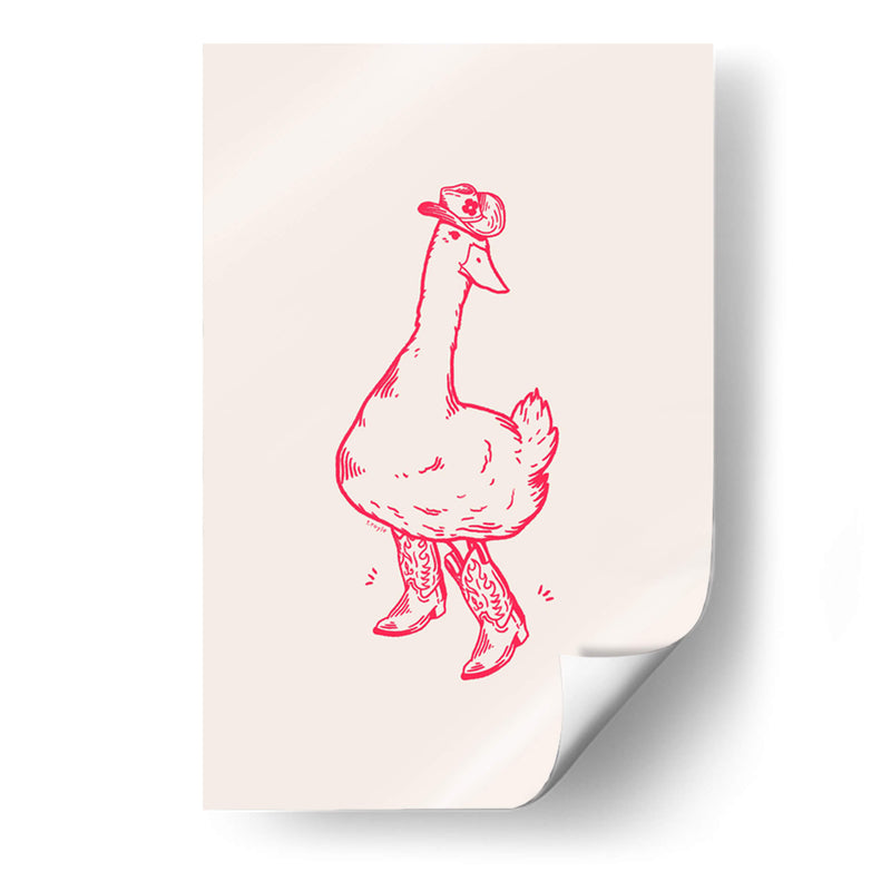Pato con botas vaqueras en rosa - Tara Royle | Cuadro decorativo de Canvas Lab