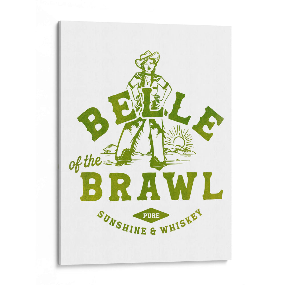 Arte de pared de vaquera Belle Of The Brawl - The Whiskey Ginger | Cuadro decorativo de Canvas Lab
