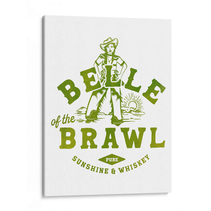 Arte de pared de vaquera Belle Of The Brawl - The Whiskey Ginger | Cuadro decorativo de Canvas Lab