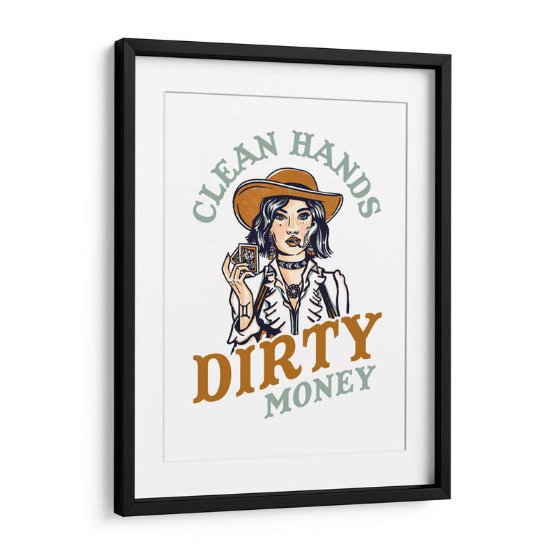 Clean Hands Dirty Money Póker Cowgirl - The Whiskey Ginger | Cuadro decorativo de Canvas Lab