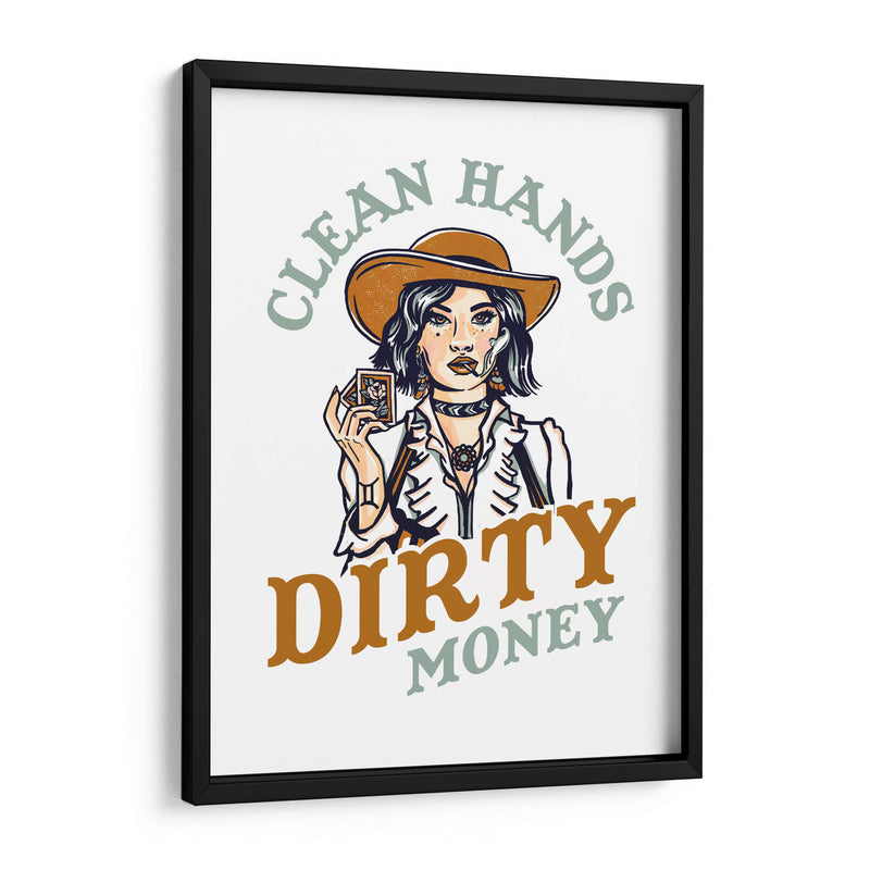 Clean Hands Dirty Money Póker Cowgirl - The Whiskey Ginger | Cuadro decorativo de Canvas Lab