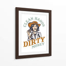 Clean Hands Dirty Money Póker Cowgirl - The Whiskey Ginger | Cuadro decorativo de Canvas Lab