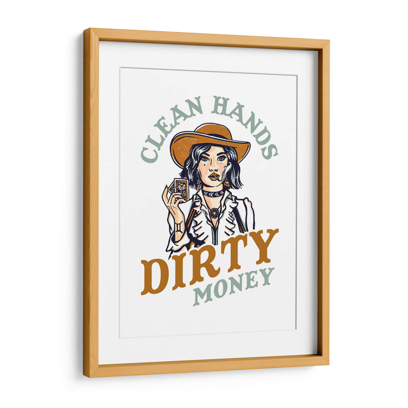 Clean Hands Dirty Money Póker Cowgirl - The Whiskey Ginger | Cuadro decorativo de Canvas Lab