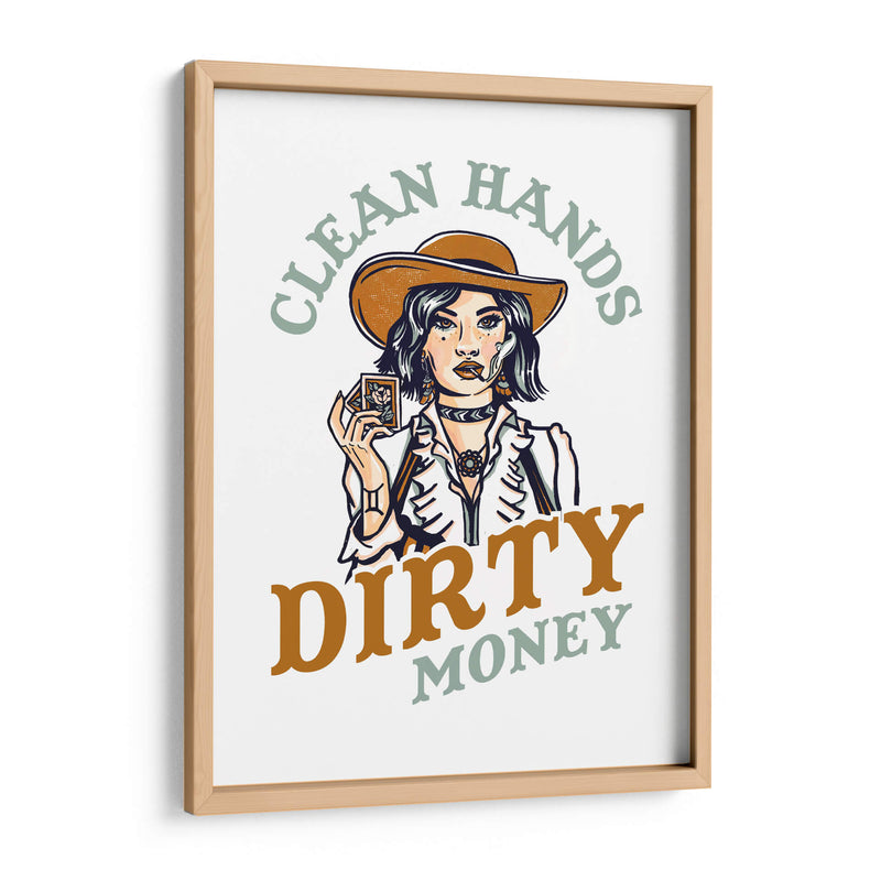 Clean Hands Dirty Money Póker Cowgirl - The Whiskey Ginger | Cuadro decorativo de Canvas Lab