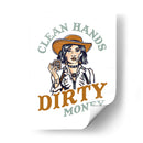 Clean Hands Dirty Money Póker Cowgirl - The Whiskey Ginger | Cuadro decorativo de Canvas Lab