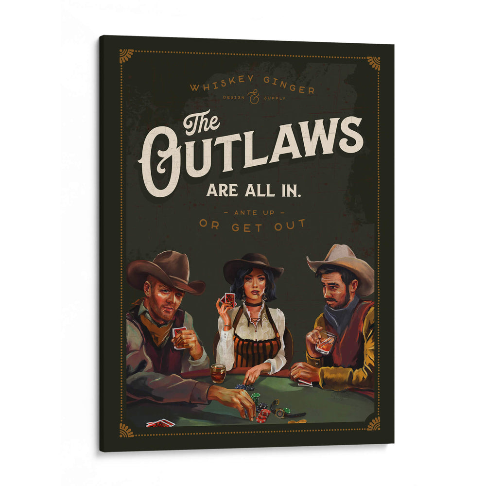 The Outlaws Are All In: el arte de póker de vaqueros geniales - The Whiskey Ginger | Cuadro decorativo de Canvas Lab