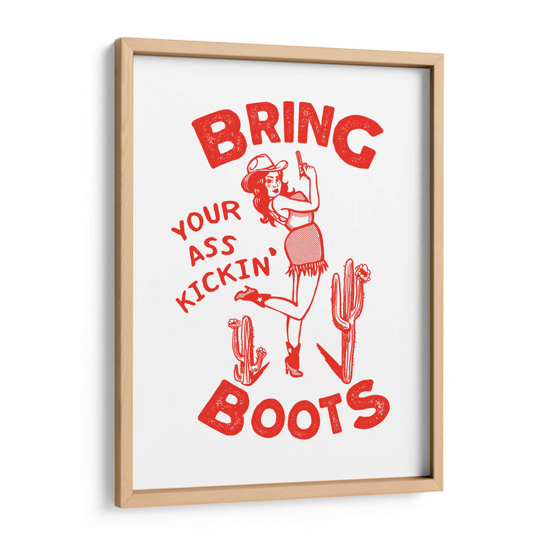 Bring Your Ass Kickin' Boots, divertida vaquera del oeste. - The Whiskey Ginger | Cuadro decorativo de Canvas Lab
