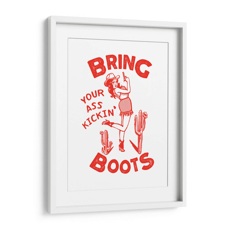 Bring Your Ass Kickin' Boots, divertida vaquera del oeste. - The Whiskey Ginger | Cuadro decorativo de Canvas Lab