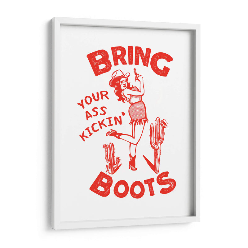 Bring Your Ass Kickin' Boots, divertida vaquera del oeste. - The Whiskey Ginger | Cuadro decorativo de Canvas Lab