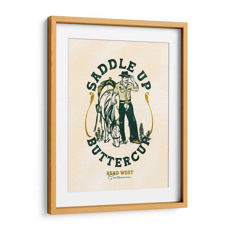 Saddle Up Buttercup, grabado de arte de caballo y jinete - The Whiskey Ginger | Cuadro decorativo de Canvas Lab