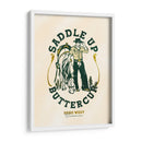 Saddle Up Buttercup, grabado de arte de caballo y jinete - The Whiskey Ginger | Cuadro decorativo de Canvas Lab