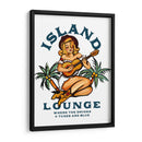 Island Lounge Chica Pin Up Tropical Tocando Guitarra - The Whiskey Ginger | Cuadro decorativo de Canvas Lab